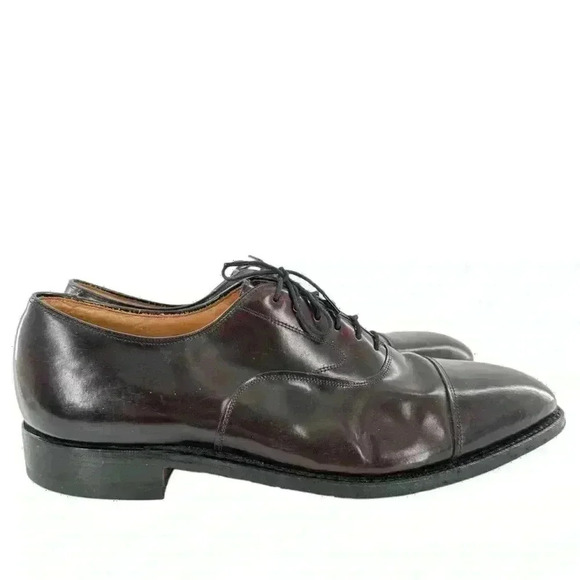 Johnston & Murphy Optima mens oxfords size 10.5 burgundy leather cap toe 90s main image 4